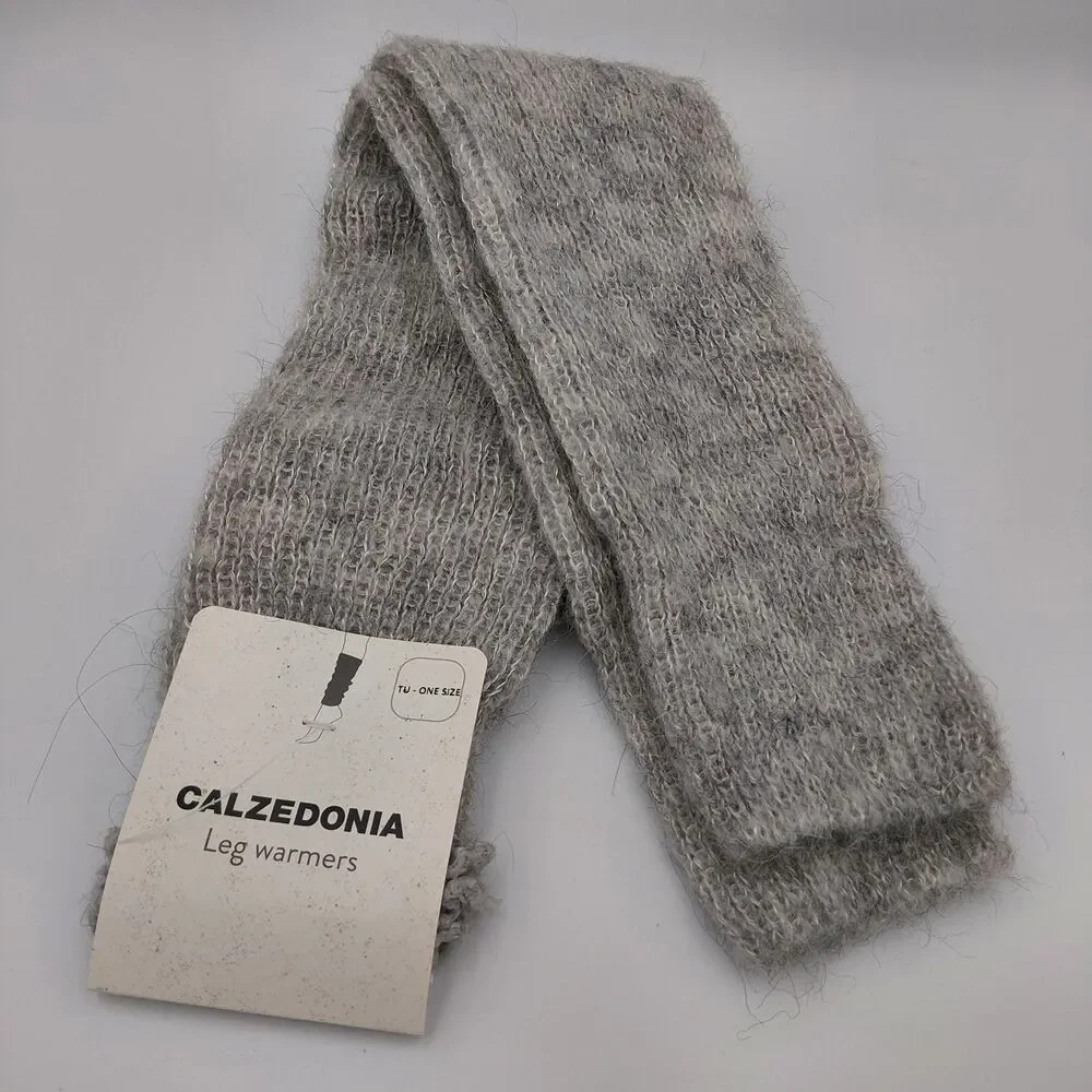 Calzedonia Women ALPACA WOOL blend  Soft leg warmers GREY/GRIGIO PERLA-ONE SIZE